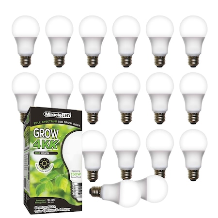 Miracle Led 4KK Pro-Pack Indoor Grow Light Bulb, 4000K Full Spec. Replace 150W Grow Bulbs, 18PK 801854
